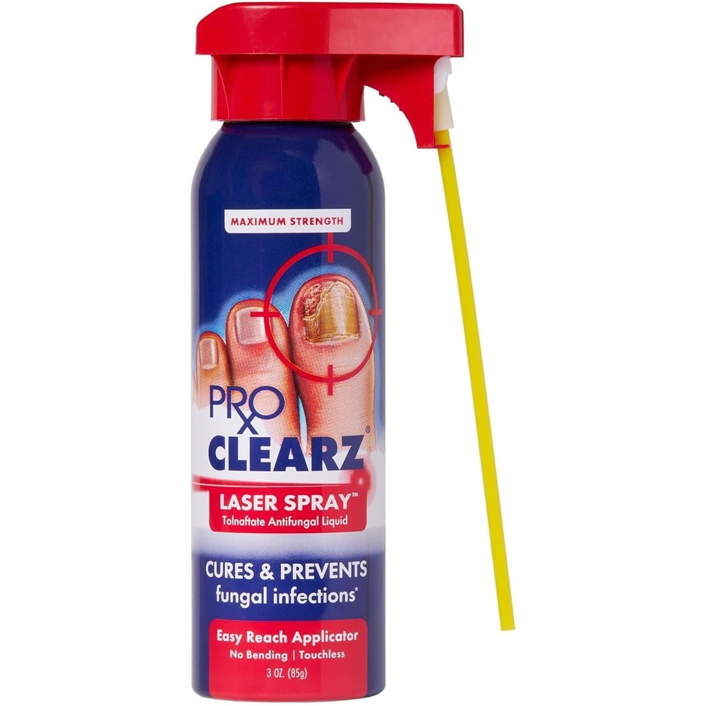 ProClearz Laser Spray Antifungal Treatment front view bottle showing easy reach applicator