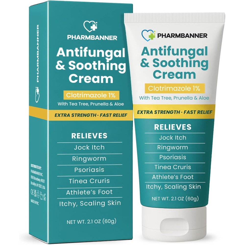 Charmpoo Extra Strength Antifungal Cream front view packaging showcasing treatment for jock itch and ringworm.