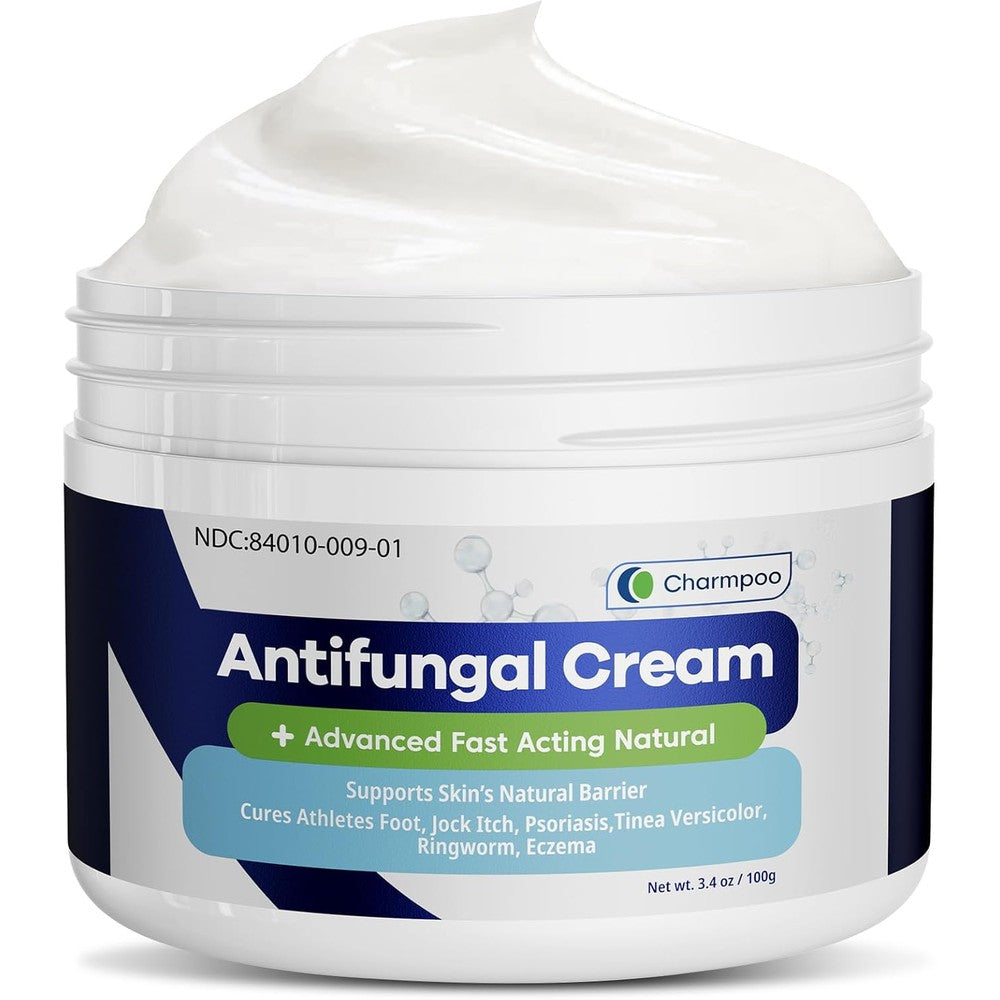 Charmpoo 3-in-1 Antifungal Cream front view jar packaging for athlete's foot relief