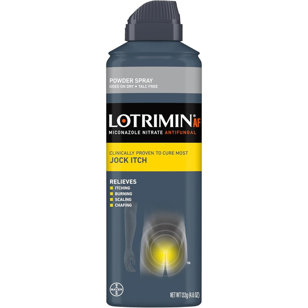 Lotrimin AF Jock Itch Antifungal Powder Spray 4.6 Ounce front view