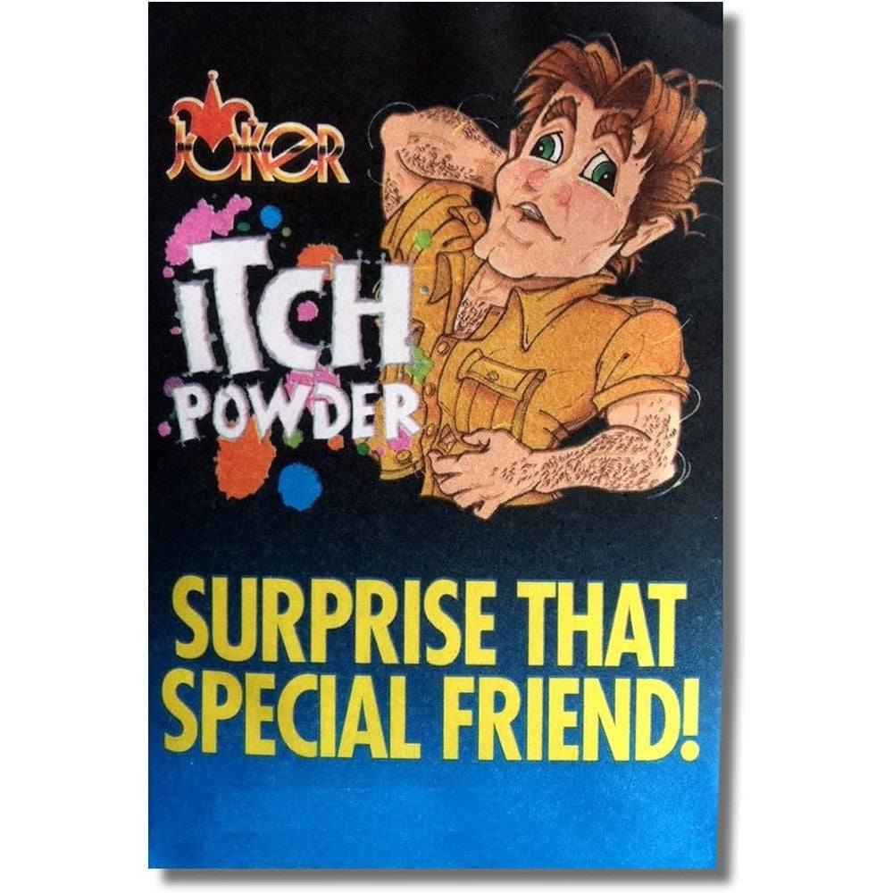 BWacky Itch Powder front view classic prank gag gift packaging