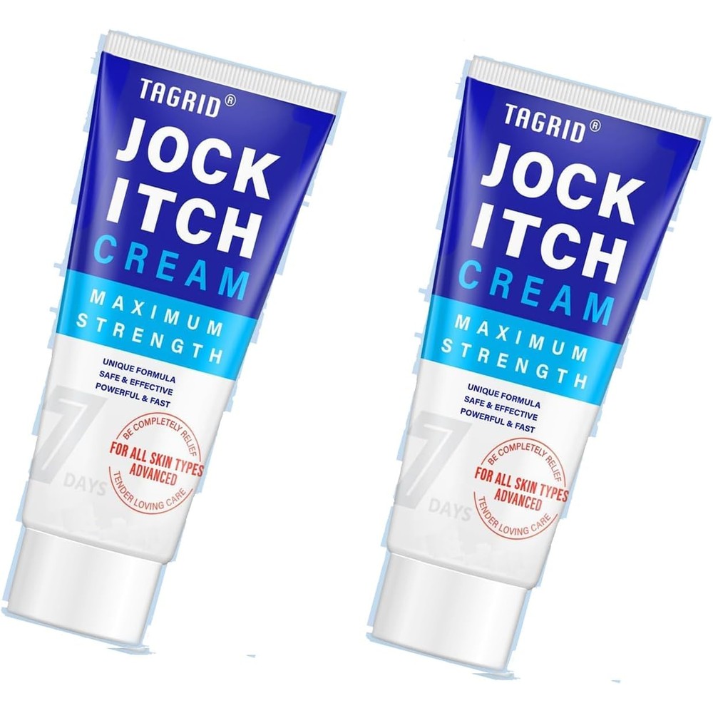 TAGRID Jock Itch Cream Extra Strength 60 grams front view packaging for fast antifungal relief.
