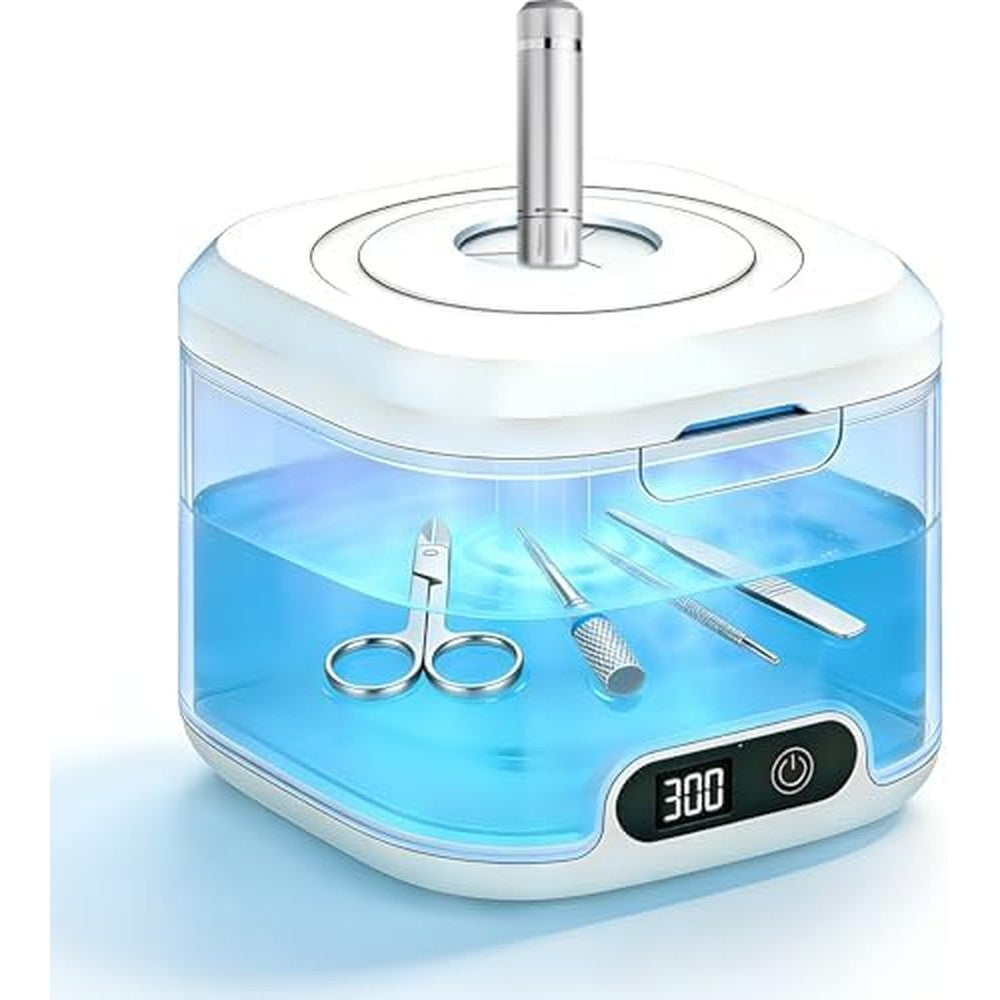 Jjxeqo 2-in-1 ultrasonic nail tool cleaner front view