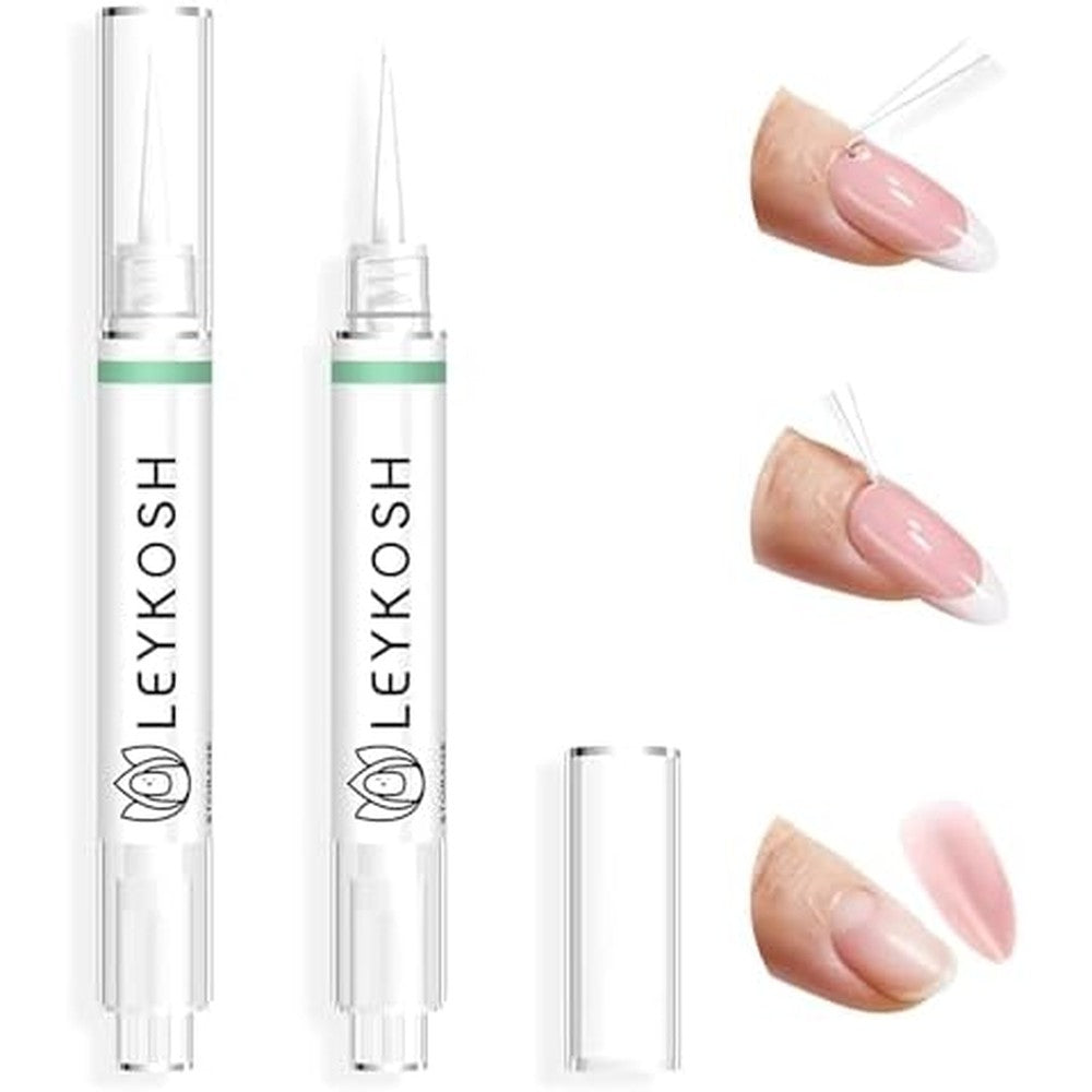Leykosh nail glue remover pen 2-pack front view for press-on nails