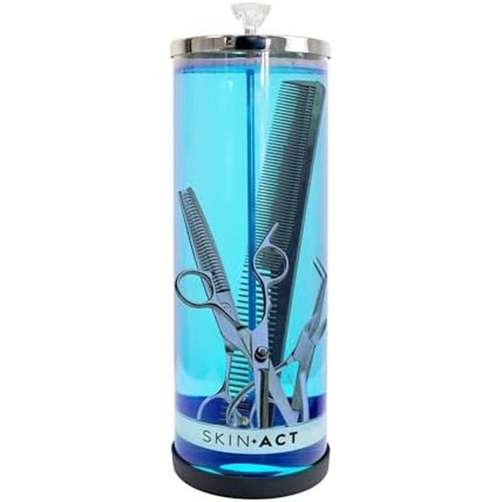 SkinAct disinfectant jar front view showing glass design