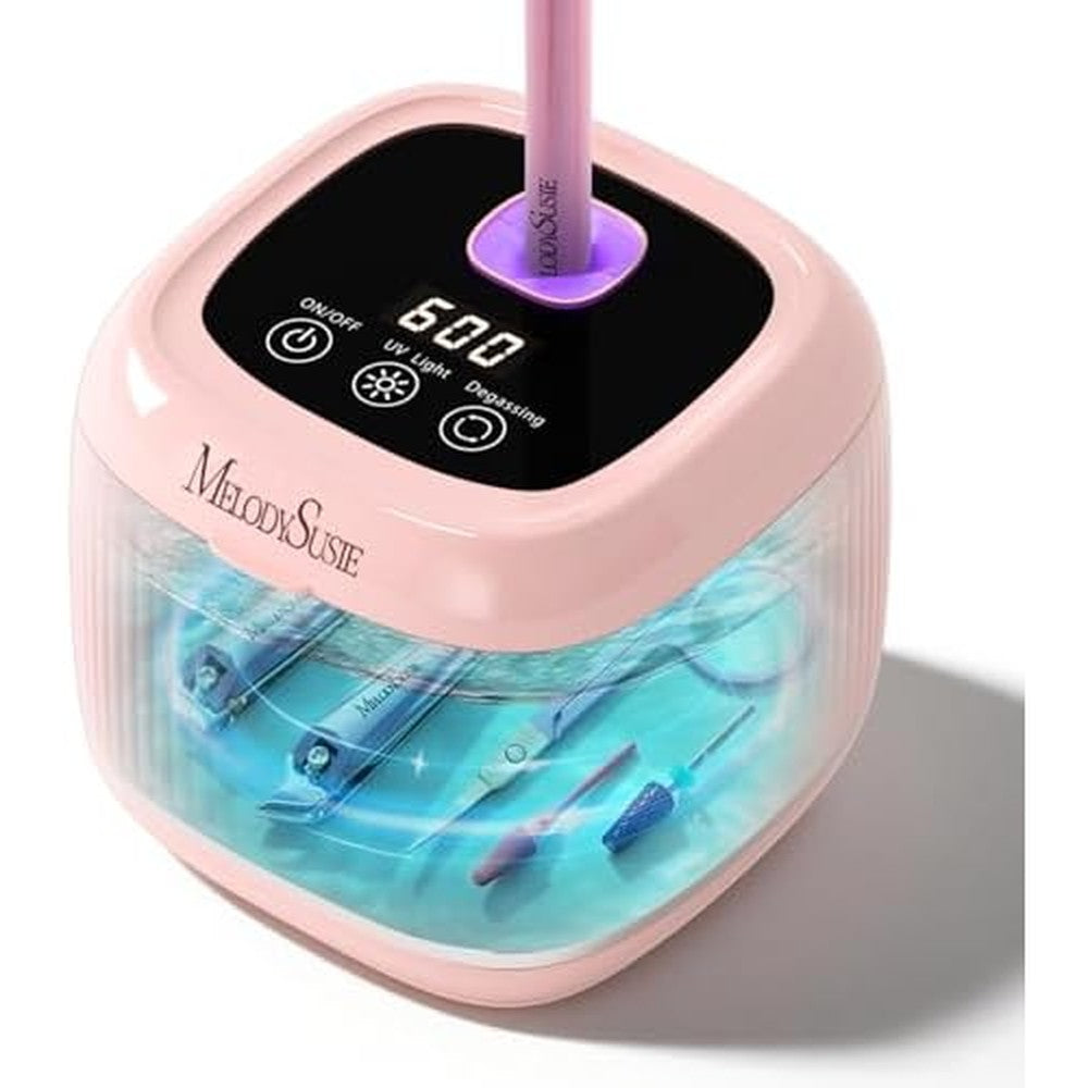 MelodySusie 2 in 1 Nail Tool Cleaning Machine front view in pink