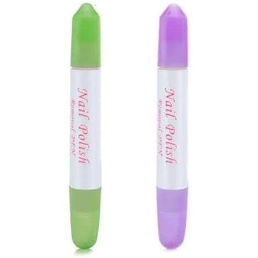 Fansoftiks Nail Erase Pen 2 piece set front view in green and purple