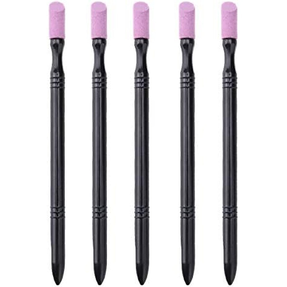 Ljjcsff 5 Pieces Quartz Scrubs Stone Cuticle Pusher Pen Set For Professional Nail Polish Manicure And Dead Skin Removal - Image 1
