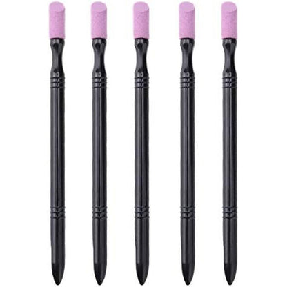 Ljjcsff 5 Pieces Quartz Scrubs Stone Cuticle Pusher Pen Set For Professional Nail Polish Manicure And Dead Skin Removal - Image 1
