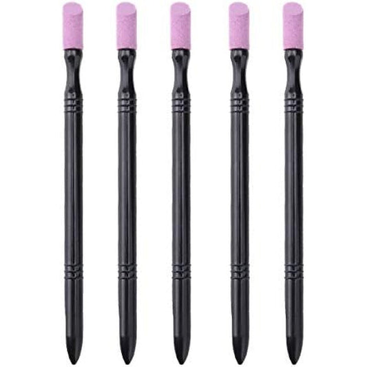 Ljjcsff 5 Pieces Quartz Scrubs Stone Cuticle Pusher Pen Set For Professional Nail Polish Manicure And Dead Skin Removal - Image 1