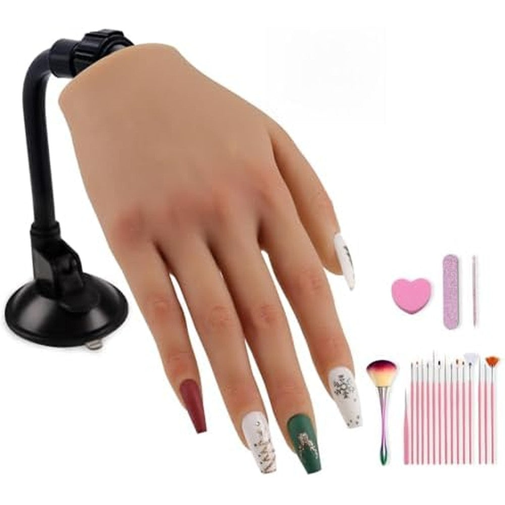 KnowU Nail Training Practice Hand with table clamp front view