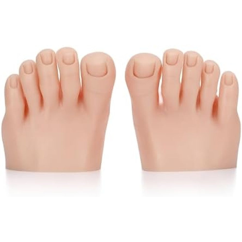 Cosiki pair of silicone nail art training feet front view