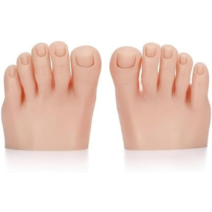 Cosiki pair of silicone nail art training feet front view