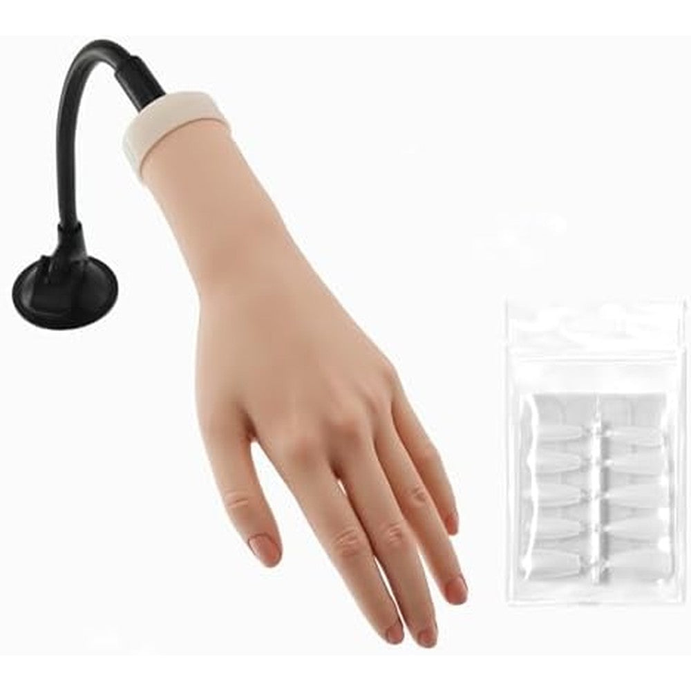 Ace practice hand for acrylic nails front view with stand