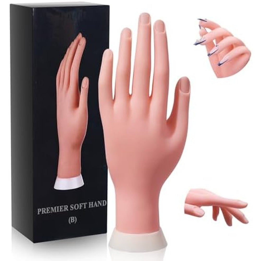 Deciniee practice hand for acrylic nails front view