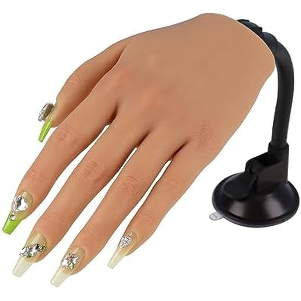 KnowU practice hand for acrylic nails with stand bracket front view