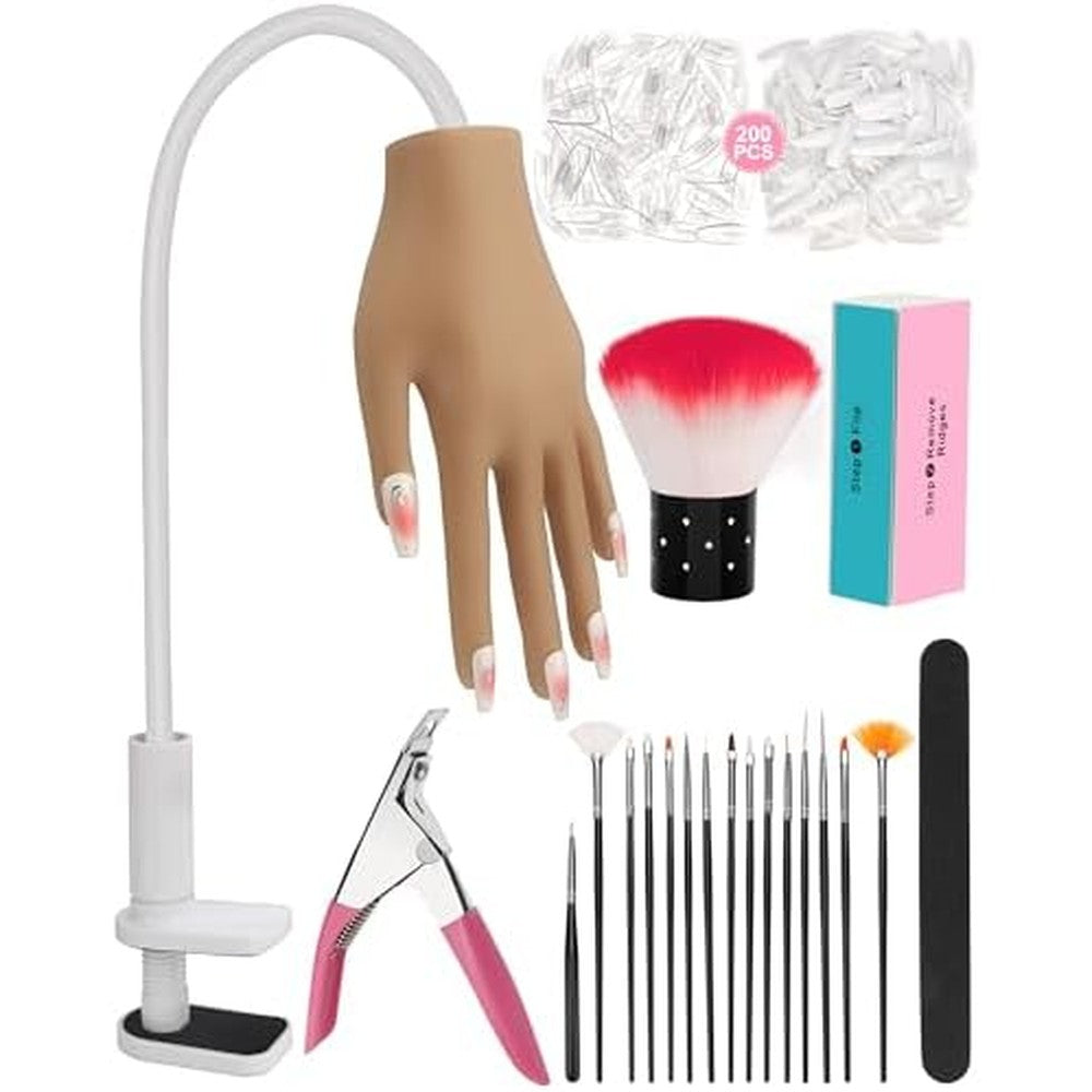 Difenni silicone practice hand for acrylic nails front view