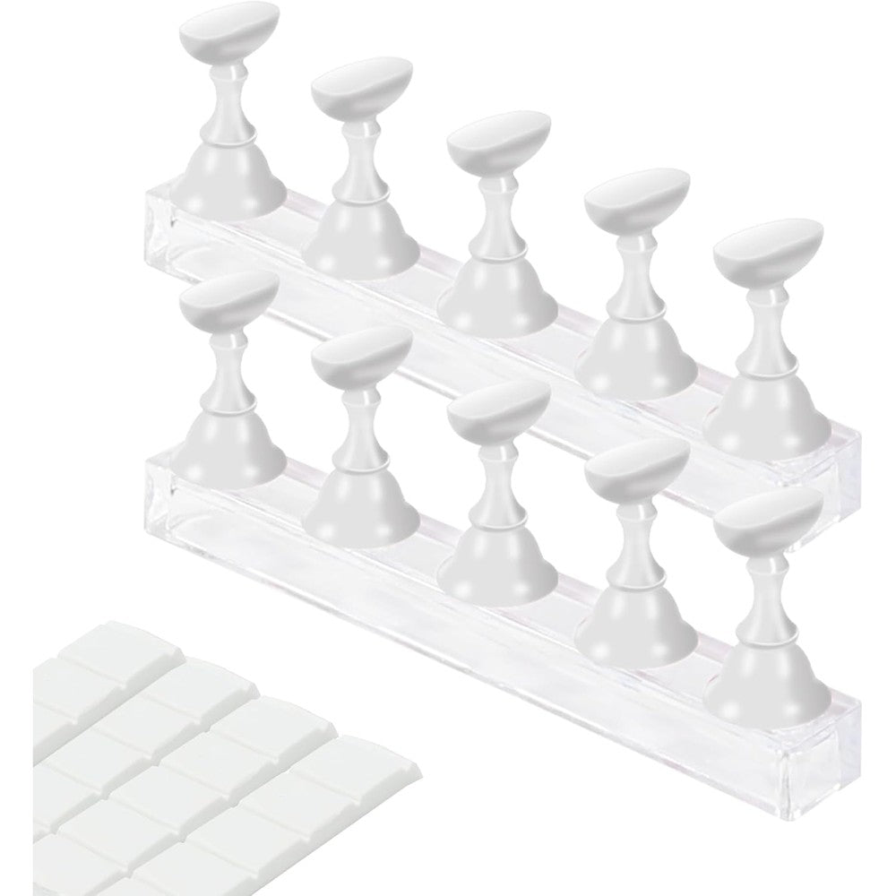 Xiron magnetic nail stand set with white holders and base