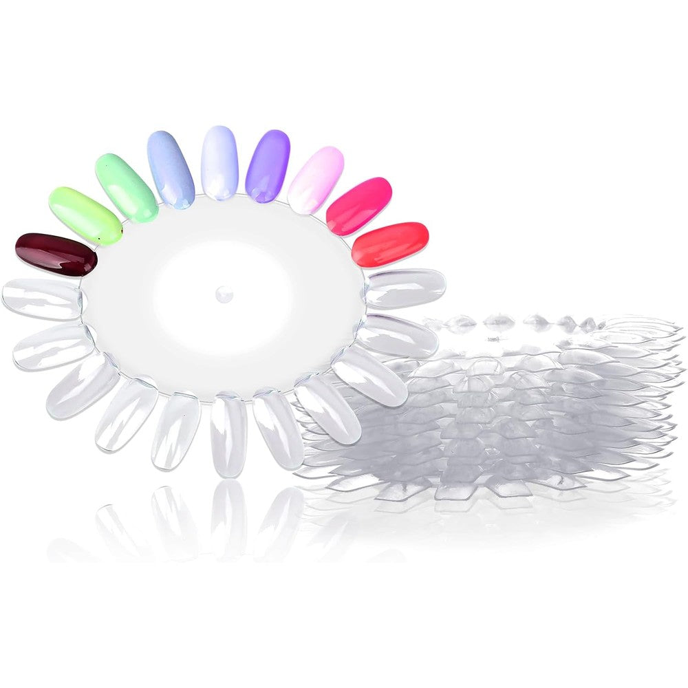 Psyqtsuary 10 pieces false nail swatches wheels front view