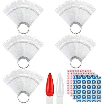 BTYMS 200 pieces clear nail swatch sample sticks front view
