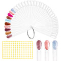 Bqan 50 piece nail swatch sticks with metal ring front view