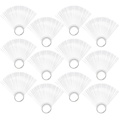 Hedume 600 Tips Clear Nail Swatches Sticks With Metal Screw Split Ring Holder For Professional Nail Art Display And Home DIY Polish Organization - Image 1