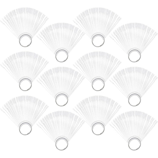 Hedume 600 Tips Clear Nail Swatches Sticks With Metal Screw Split Ring Holder For Professional Nail Art Display And Home DIY Polish Organization - Image 1