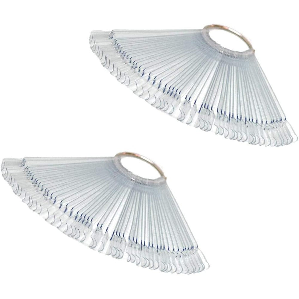 Popsunny 100 piece clear fan nail display tips set