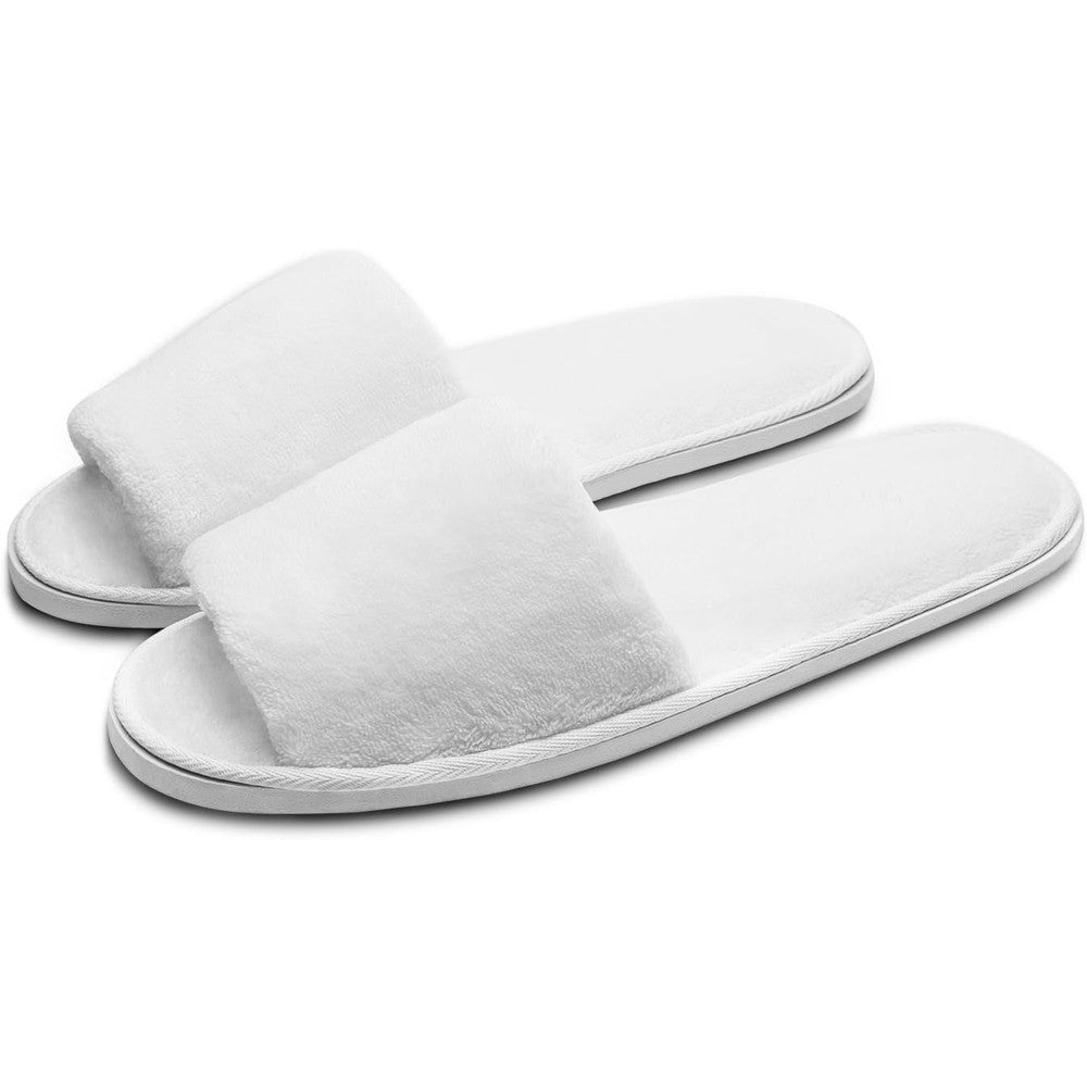 AhfuLife white disposable spa slippers front view for guest comfort