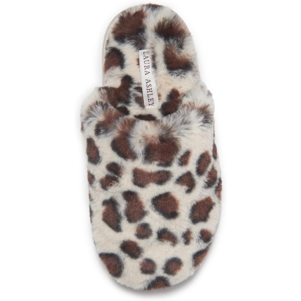 Laura Ashley Ladies All Over Plush Memory Foam Slippers Comfortable Indoor House Shoes For Women With Faux Fur Lining And Non Slip Sole - Image 1