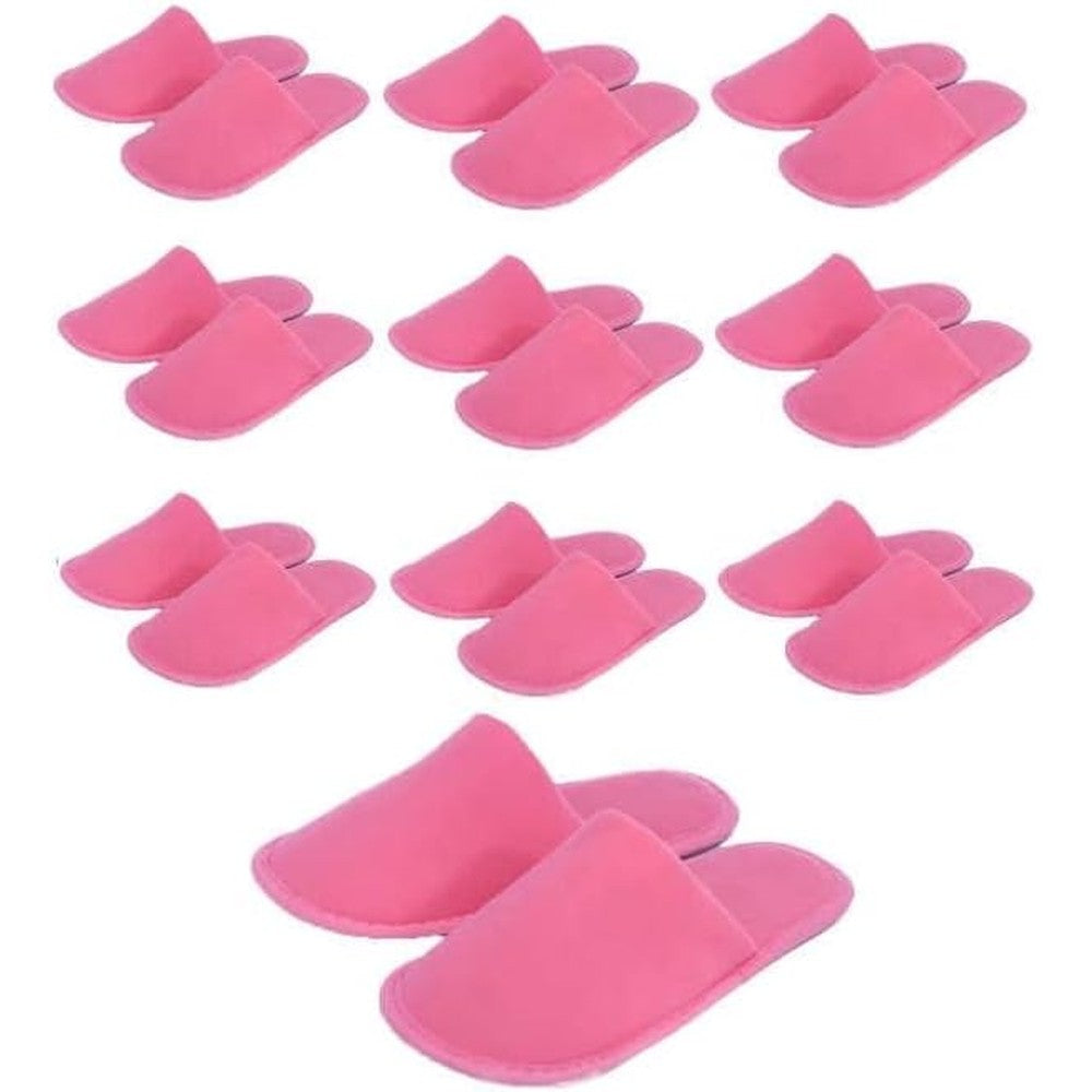 CHOCHILI pink disposable fabric hotel slippers front view for luxury guest amenities