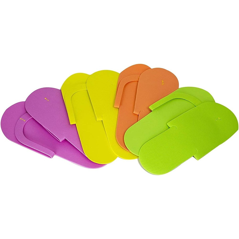 JOVANA disposable foam pedicure slippers multi color pack front view for salon use