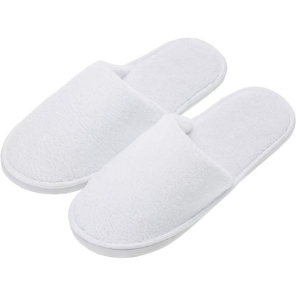 AhfuLife closed toe white hotel spa slippers five pairs front view pack