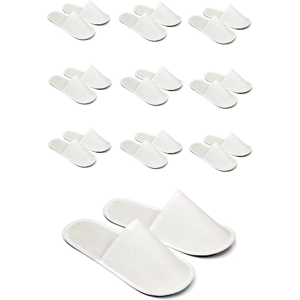 CHOCHILI fabric packed disposable hotel slippers front view white guest footwear