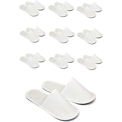 CHOCHILI fabric packed disposable hotel slippers front view white guest footwear