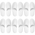 Senjunsafe disposable white hotel slippers front view.