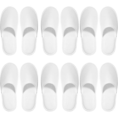 Senjunsafe disposable white hotel slippers front view.