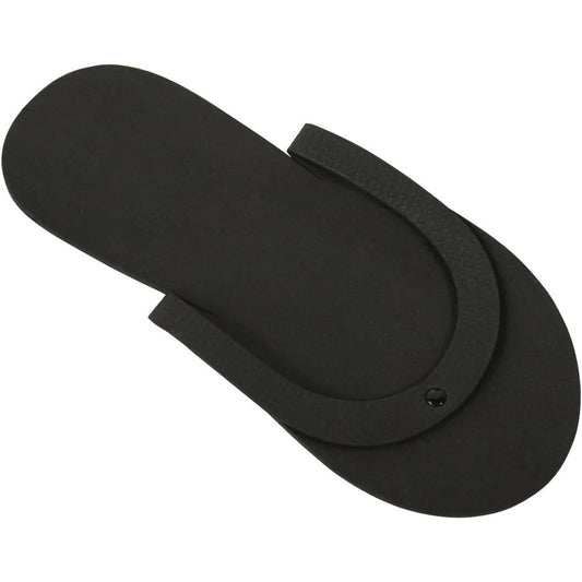 ForPro Professional Collection Comfy Pedi Slippers front view showing black disposable foam design