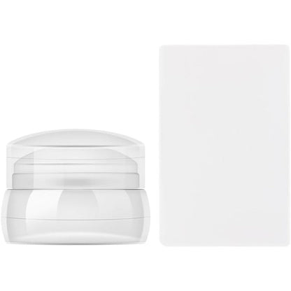 Bs Agency Nail Art Stamper Kit with clear silicone head and scraper