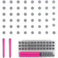 MervothixA 48 Piece Nail Art Stamp Pen Set with two pink handles