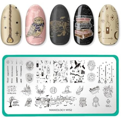 Maniology Bewitched Wizards Welcome nail stamping plate front view