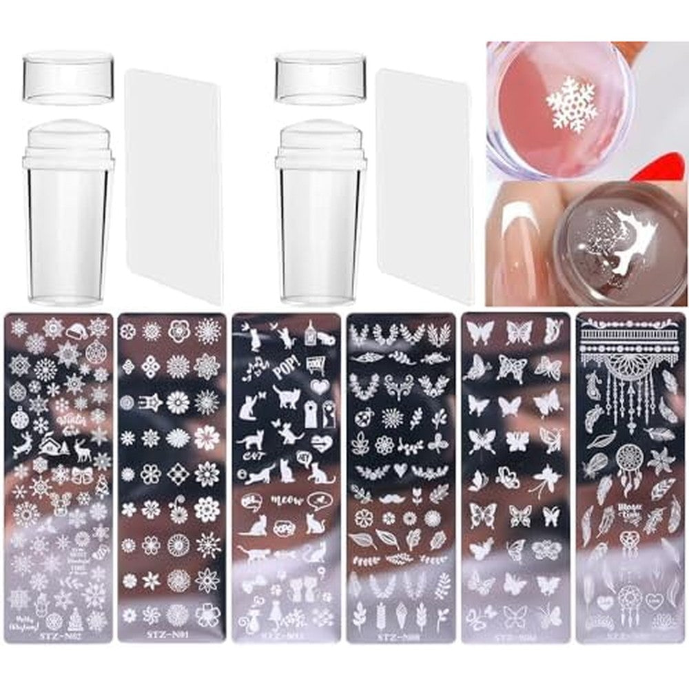 ASVNRES 10 piece nail stamp template kit with tools