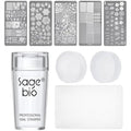 Sagebio clear silicone nail art stamper kit front view