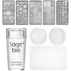 Sagebio clear silicone nail art stamper kit front view