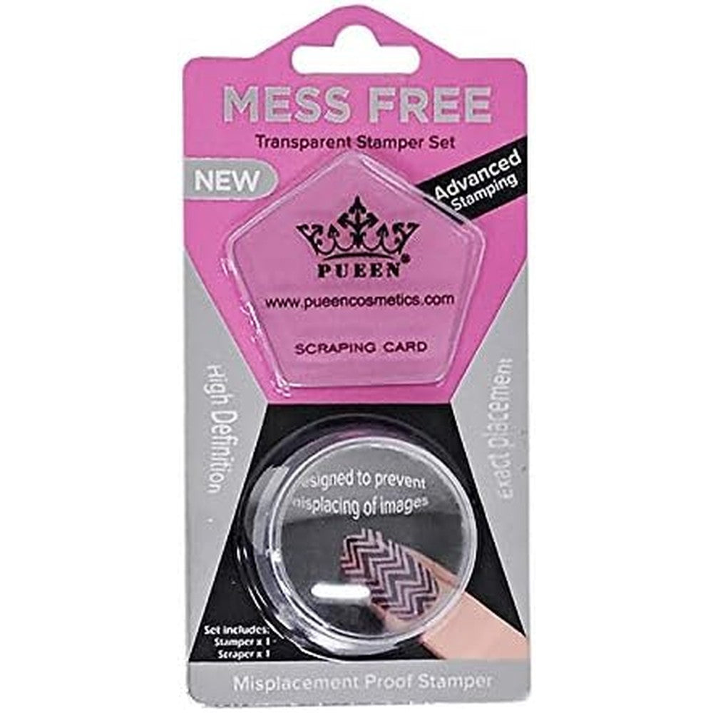 Pueen 35mm HD clear nail art stamper set front view