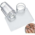 Vonrui clear jelly silicone nail art stamper with scraper and cap front view