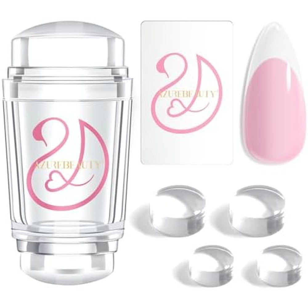 Azurebeauty French Tip Stamp kit featuring the transparent stamper handle and accessories.