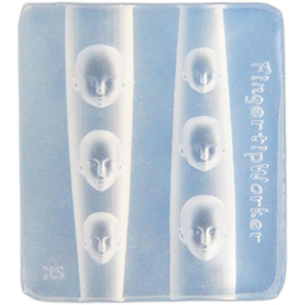 QIEIEI doll face silicone nail art mold front view