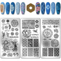 PH PandaHall Chinese Porcelain Nail Stamping Plates front view showcasing traditional dragon and phoenix designs.