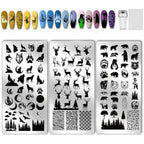 PH PandaHall wild animals nail stamping plates front view showing three nature stencils